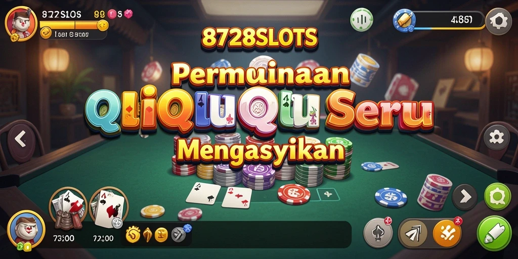 Screenshot menunjukkan gameplay seru 8728SLOTS dalam aksi QiuQiu.