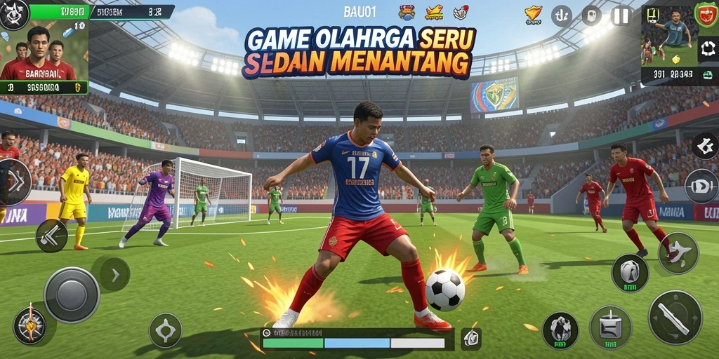 Tampilan gameplay BARU01 yang menarik dan penuh aksi olahraga.