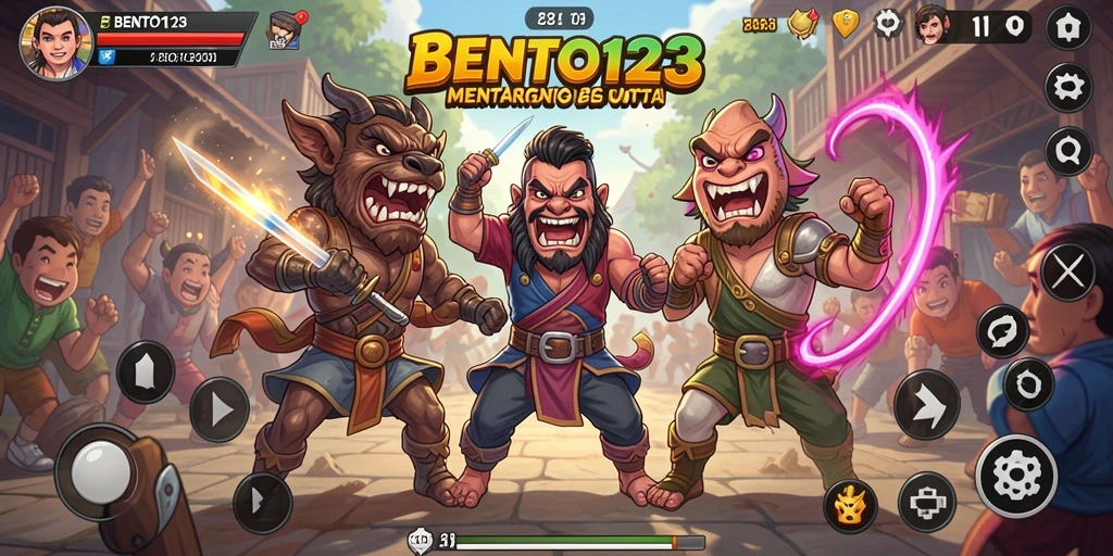 Gameplay seru dan intens dalam BENTO123 di arena pertarungan.