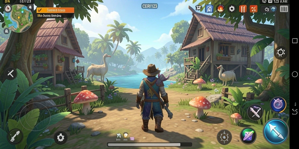 Tampilan gameplay CERI123 yang menawan dalam simulasi kehidupan.