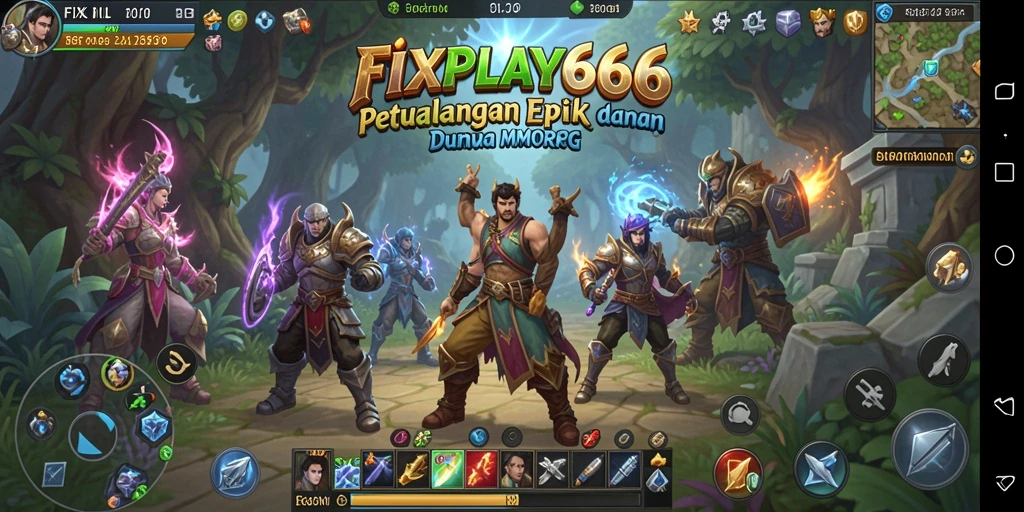 Screenshot utama FIXPLAY666 menampilkan aksi gameplay MMORPG yang mendebarkan.