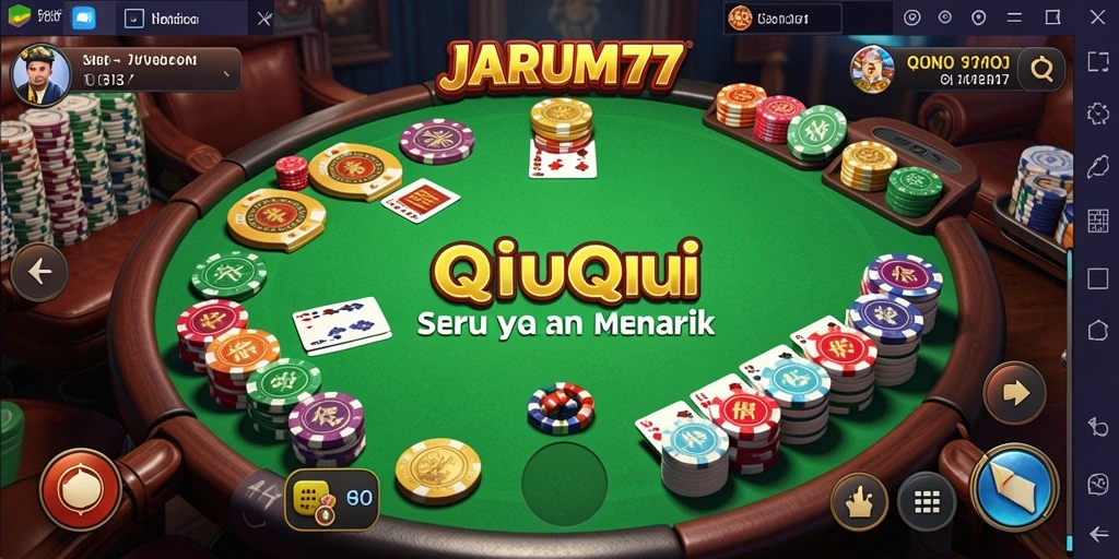 Screenshot permainan QiuQiu JARUM77 yang menampilkan aksi seru.