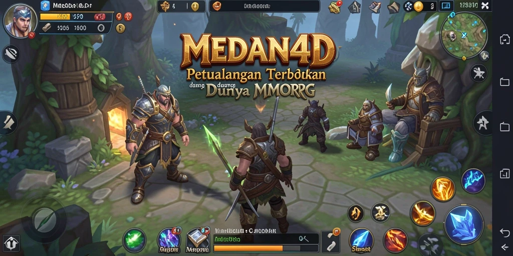 Screenshot gameplay MEDAN4D yang menunjukkan pertempuran seru di dunia MMORPG.