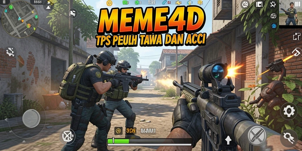 Tampilan gameplay MEME4D yang penuh aksi dan humor.