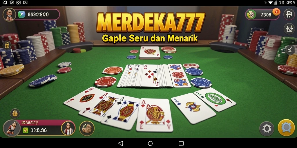 Tampilan gameplay seru dalam permainan Gaple MERDEKA777.