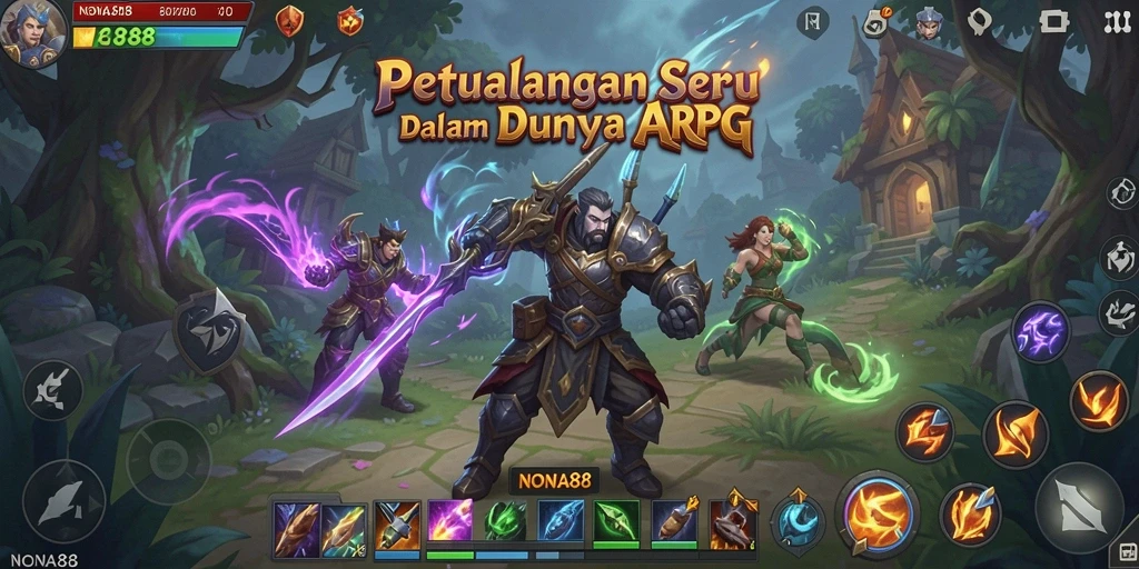 Tampilan gameplay NONA88 yang epic dan menantang dalam genre ARPG.