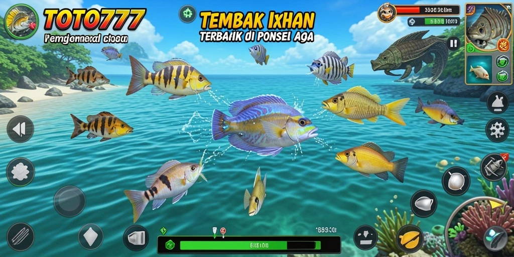 Tampilan gameplay Tembak Ikan yang seru dan penuh warna.